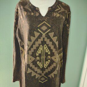 Jess & Jane Brown Tunic. Size L
